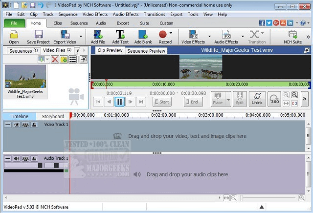 VideoPad Video Editor key  