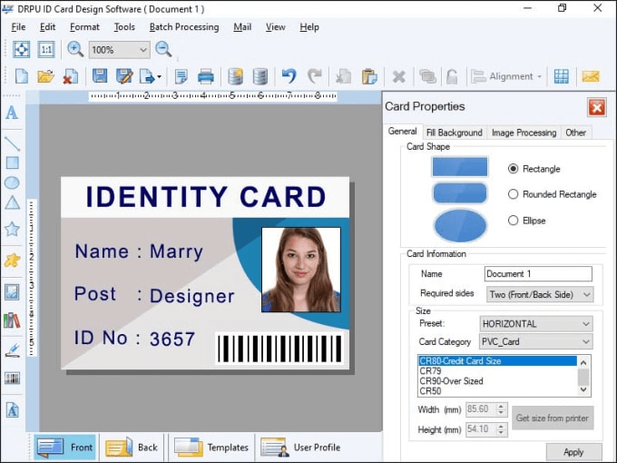drpu id card design free