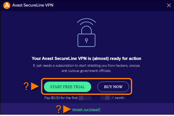 Avast SecureLine VPN free  